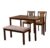 Nilkamal Sutlej Rubber Wood Dining Table 4 Seater| Four Seater Wooden Table With Two Chairs And 1 Bench With Cushion| Dining Room Set| Rubberwood, Antique Cherry