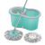 Spotzero by Milton Ace Spin Mop with 1 Microfiber Refills, Pocha for Floor Cleaning Mop with Bucket and Mopping System 360° Flexible, Big Size, Aqua Green