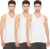 Lux Cozi 100% Cotton Men’s Sleeveless Round Neck, Modern White Vest Pack of 3 (White_95)