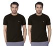 Lux Nitro Pack of 2 Men’s Round Neck Solid Tshirt Black