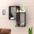 Furniture Café Modern Wooden Wall Mounted Shelf – Intersecting Cube Display Rack for Living Room, Bedroom, and Office Décor (Black)