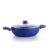 Crystal Marbo Plus Induction Bottom Nonstick Kadai | Glass Lid | 225 Mm | Thickness: 3Mm | 5 Layer Coating | Metal Spoon Friendly | Blue