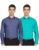 Amazon Brand – Symbol Men’s Cotton Formal Shirt | Casual | Plain | Full Sleeve | Combo Pack of 2 – Regular Fit (Available in Plus Size) (Navy&Teal Green_44)