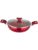 HOMETALES Premium Non-Stick Kadai with Lid (2600ml), 3mm Thick, Metalic Red
