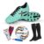 Vector X Combo of NXG Shoe, Pair of Shin Guard & Pair of Stockings, 1 Elevate Football + Pump Full Combo Kit (NXG Combo, 8)