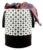 Perpetual Cloth Basket For Laundry – Waterproof Non Woven Cloth Bag For Storage Clothes, Flodable Laundry Basket Bag With Handle 45 Liter(Polka), White