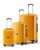 SNITCH Loop 3Pc Set Yellow Polypropylene Hard Travel Suitcase – Suitcase for Travel Set of 3 & Luggage with 4 Wheels, Secure Lock & Free Shoe Bag