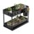 Lifelong 2 Tier Plant Stand Indoor with Storage Tray and Hooks, Black Metal Plant Shelf for Small Potted Plants, Tabletop Organizer Rack for Home Kitchen Office, Space Saving Planter Stand