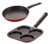 NIRLON 3 Layer Non-Stick Coated Aluminium Rust Free Cooking Utensil Set of Casting Uttapam-4 Cavity & Tapper Pan-20cm (Color-Red)