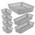 RATAN PLASTICWARE Diana Tray Baskets Pack of 7 (Small X 4/ Large X 1/ Narrow X 2) – (Grey) | Desk Basket/Organizers for Stationery, Jwellery, Tools, Cabinet organizer for Bedroom or Washroom, Kitchen