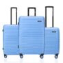 HRX Kyoto 3-Piece Luggage Set Light Blue Polypropylene Hard Shell Suitcase Set – Premium Travel Trolley Bags with 8 Spinner Wheels, Number Lock & Water Resistant Body
