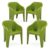 Supreme Furniture Futura Plastic with-Arm Chair Suitable for Home, Office, Garden, Living Room, Cafeteria, Restaurant, Hotel, Resort, Indoor & Outdoor(Set of 4, Mehandi Green)