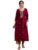 Libas Womens Embroidered Silk Straight Kurta for Women Maroon