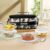 Borosil Nostalgia Union Lunchbox | 4pc Round (240ml x 2 + 400ml x 2) Container Set | Made in India Borosilicate Glass Tiffin | Microwave & Dishwasher Safe Lunch Box for Office, College & School