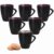 Treo By Milton Delta Coffee Mug, Set Of 6, 240 Ml Each, Ceramic Mugs, Microwave And Dishwasher Safe, Crockery Cup Set Ideal For Daily Use & Gifting, Black Glossy Finish