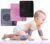 BabyMoon Baby Knee pads for Crawling, Anti-Slip Padded Stretchable Elastic Cotton Soft Breathable Comfortable Knee Cap Elbow Safety Protector (Pack of 3 Pairs, Pink, Black & Grey)