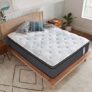 Springtek Eurotop Hybrid Latex Mattress | Euro Top 8 Inches Pocket Spring Queen Size Gadda | GOLS CERTFIED Natural PINCORE Dunlop Latex |78×60 Inch