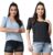 POPWINGS Casual Floral Printed Round-Neck Puff-Sleeves Tops Combo for Women