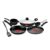 Pigeon Favourite 7 Piece Gift Set Non-Stick Coated Comes with Fry Pan, Kadhai, Lid, Sauce Pan, Spatula, Tadka Pan and a Tawa – Gas Stove Compatible (Black)