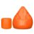 TUSA LIFESTYLE Bean Bag Chair with Stool Combo Set with Beans Filled (XXL, Orange)