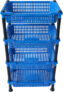 VM BOND Kitchen Rack 4 Layer Multipurpose Shelf Stand Basket Rack Plastic Fruit & Vegetable Basket(Blue)
