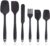 Zolentra Silicone Spatula Set of 6 – Non‑Stick, BPA‑Free, Seamless One‑Piece Design with Ergonomic Wooden Handles – Black Multicolor Kitchen Mixing Utensils for Cooking, Baking & Stirring