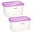 Floraware Plastic Food Safe Multiuse Storage Container, Fridge Storage Container with Lid, BPA Free, 2000ML (Purple, 2)