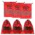 Kuber Industries Shoe Cover Bag | Travel Shoe Storage Bags | Non-Woven Storage Bags | Shoe Cover with Drawstring | Shoe Organizer with Clear window | Flower-Design | Pack of 6 | Red