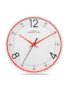 French Connection Plastic Elegant Decorative White Analog Wall Clock with Red Rim – Size 12 Inches – Fcwc04-A