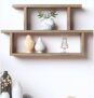 Furniture Café Modern Wooden Wall Mounted Shelf – Multi-Tier Display Rack for Living Room, Bedroom, and Office Décor (Brown)