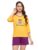 Clovia Women’s Cotton Graphic and Text Print Top & Chic Basic Shorts Set (LS0661P07_Mustard_XL)