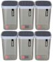 Nayasa Fusion 1000 ml BPA Free Food Grade Airtight Kitchen Storage Stackable Containers – Set of 6 | Grey