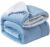 BSB HOME Polyester Micromink Summer AC Blanket Sherpa Super Soft Flannel Solid/Plain Dohar/Comforter, Sky Blue, Size 220 x 228 Cms (Approx 7.4 x 7 ft) (Double)