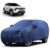 Sulfar 100% Water Resistant Car Body Cover Compatible with Mirror for Mahindra XUV 3XO (Triple Stitched, Full Bottom Elastic, Blue Tafetta with Yellow Piping)