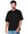 Alan Jones Clothing Men’s Oversized Solid T-Shirt | Heavy Cotton Blend Fabric | Crew Neck Casual Wear (Black_M)