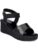 WUGATTI Women’s Black Synthetic Slip-On Comfortable, Trendy & Casual Wedges Sandal 7