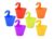 Go Hooked Plastic Lily Hook Pot with Lock, Multicolour, 6 in, 6 Pieces (LilyPlanterSetof6)