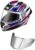 Studds Thunder Full Face Helmet D8 with Clear Visor (White N1, M)