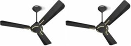 Havells 1200Mm Ambrose Es Ceiling Fan|Premium Matt Finish, Decorative Fan, Elegant Looks, High Air Delivery, Energy Saving, 100% Pure Copper Motor|2 Year Warranty|(Pack Of 2, Midnight) 1 Star
