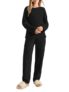 KOTTY Women’s Stylish Black Winter Set for Travel & Airport Look (Black,S)-KTTWINTERSET188S