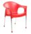 Cello Metallo Cafeteria Set of 6 Chairs (Red) | Strong and Durable | Easy to Clean | Chair for Living Room, Bed Room, Kitchen, Office Room, Outdoor | 3 Years Warranty