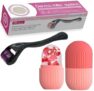 E-COSMOS Derrma Roller & Ice Roller Combo 0.5mm 540 Titanium Alloy Needles, Promotes Beard Growth, Hair Regrowth & Reduces Acne Scars, Ice Face Roller Silicone Facial Cube for Eyes Neck Massage