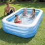 Btag Premium Inflatable Family Swimming Pool for Kids & Adults | Extra-Large 10 Feet 3-Layer Striped Bath Tub Without Pump, 120×72×22 Inch for Home & Outdoor Use
