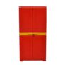 Nilkamal Freedom Big FMM Plastic Cabinet | 3-Year Warranty | 4-Shelf Storage Cupboard with Doors | Multi Organizer | for Home, Wardrobe, and Kitchen | Clothes Rack | Red & Yellow