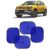 KINGSWAY Car Window Curtain Sticky Sun Shades Compatible with Volkswagen Taigun, (Year 2021 Onwards), Universal Fit Sunshades for Side Window, Rear Window, Blue Color, 4 Pieces