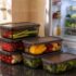 HomeWiz Fridge Storage Containers 2000ml x6 | Air Tight Storage Container Set | Fridge Organiser Storage Boxes |Food Grade BPA-Free Plastic Containers |Stackable, Transparent, for Fruits & Vegetables