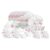 Larah by Borosil Red Mist Fluted Series Opalware Dinner Set | 63 Pieces for Family of 8 | Microwave & Dishwasher Safe | Bone-Ash Free | Crockery Set for Dining & Gifting | Plates & Bowls | White