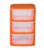 CELLO Plastic Cuboid Storage Unit With 3 Drawers (Orange), 37.5 x 36.5 x 58 Centimeters
