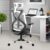 ASTRIDE Ergofit Ergonomic Office Chair for Home | 3-Years Warranty | 2D Headrest, Adjustable Arms & Lumbar Support | Tilt Lock Mechanism [Heavy Duty Chromium Metal Base, Grey-White]