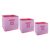 Amazon Brand – Solimo Printed Fabric Storage Box Set, 3 Piece, Pink
